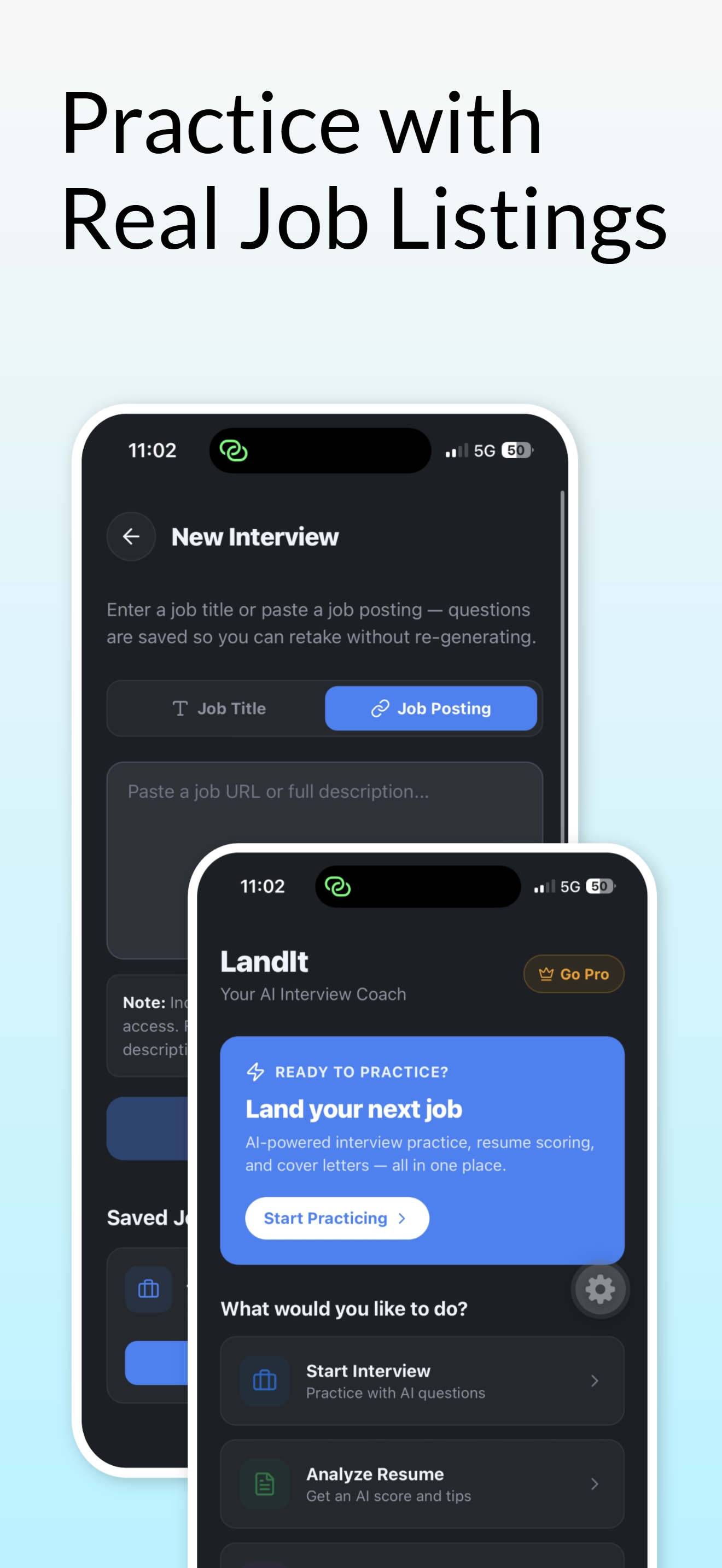 LandIt home screen